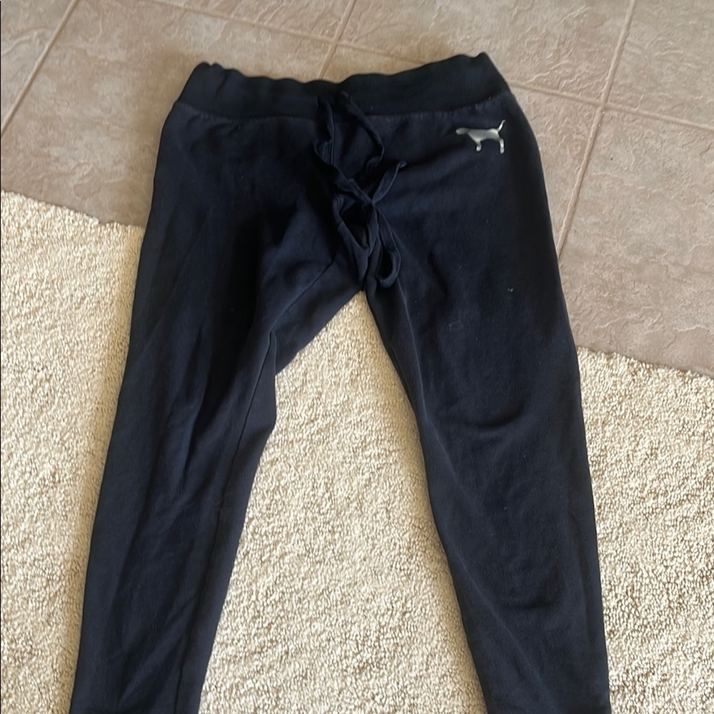 PINK Victoria's Secret Black Sweatpants with Tapered Leg